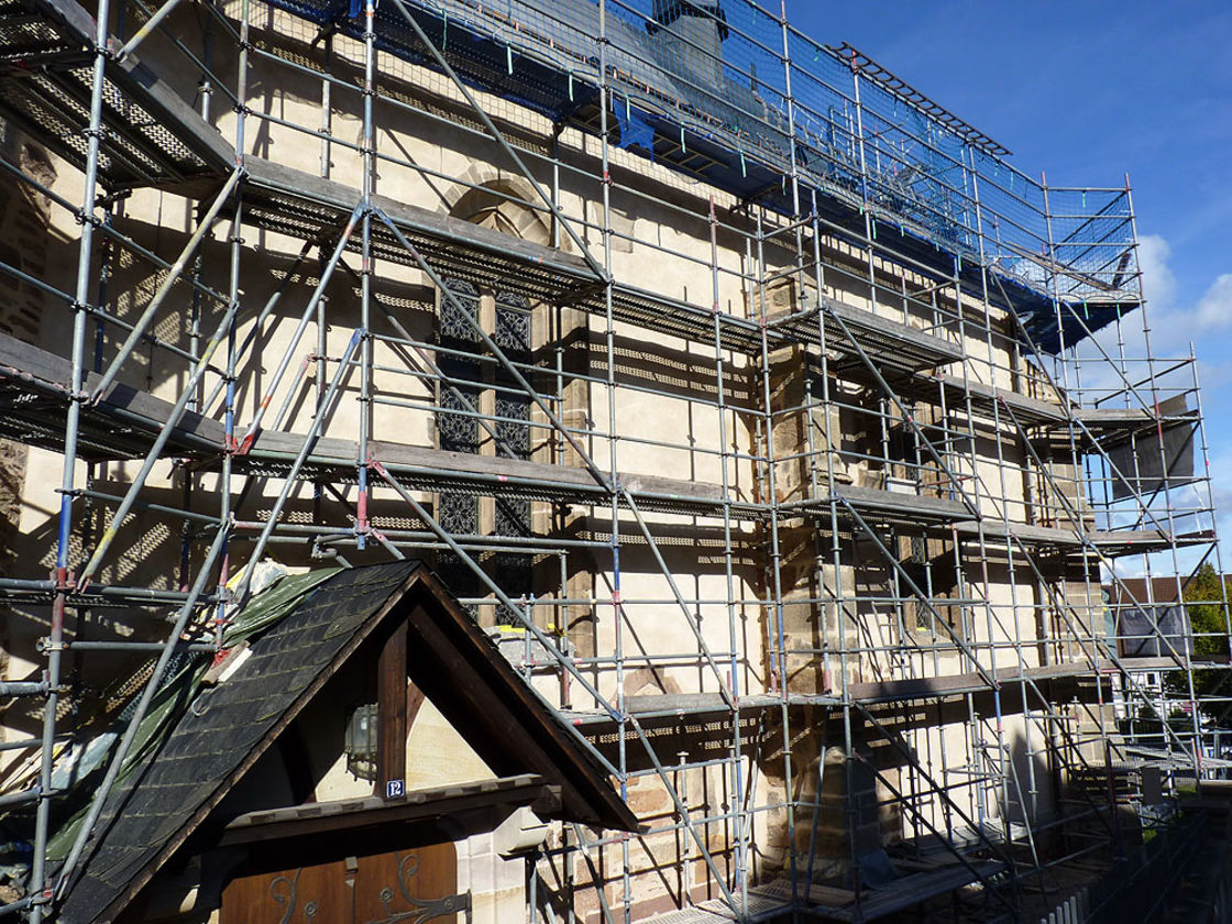 Dach- und Putzarbeiten 09. Oktober 2016 (Foto: Karl-Franz Thiede)